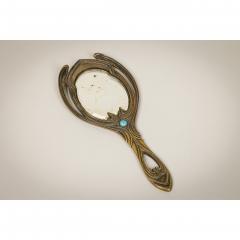 French Art Nouveau Bronze Hand Mirror - 4740716