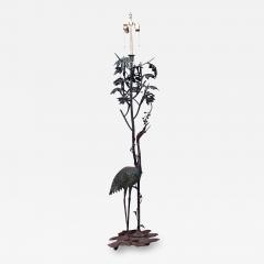 French Art Nouveau Bronze Heron Floor Lamp - 1462340