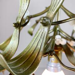 French Art Nouveau Bronze Mistletoe Chandelier - 3042241