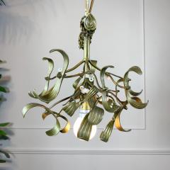 French Art Nouveau Bronze Mistletoe Chandelier - 3042242