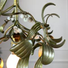 French Art Nouveau Bronze Mistletoe Chandelier - 3042243