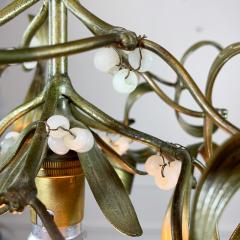 French Art Nouveau Bronze Mistletoe Chandelier - 3042244