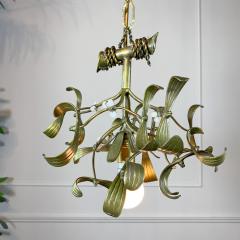 French Art Nouveau Bronze Mistletoe Chandelier - 3042248