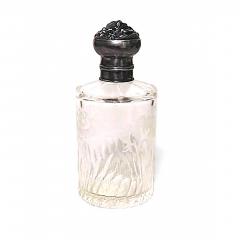 French Art Nouveau Etched Crystal Perfume Bottle - 4717009