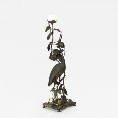 French Art Nouveau Floor Lamp of a Large Heron Figure - 518543