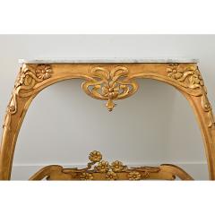 French Art Nouveau Gilt Console Table - 4482456