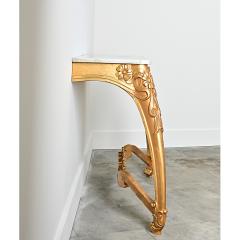 French Art Nouveau Gilt Console Table - 4482465