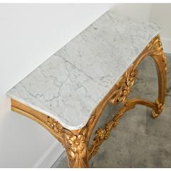 French Art Nouveau Gilt Console Table - 4482467