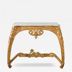 French Art Nouveau Gilt Console Table - 4490865