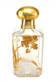 French Art Nouveau Gilt Crystal Perfume Bottle - 4674300