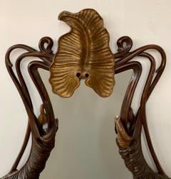 French Art Nouveau Mahogany Frame Mirror in Butterfly Shape - 3300087