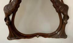 French Art Nouveau Mahogany Frame Mirror in Butterfly Shape - 3300090