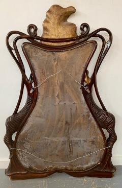 French Art Nouveau Mahogany Frame Mirror in Butterfly Shape - 3300093