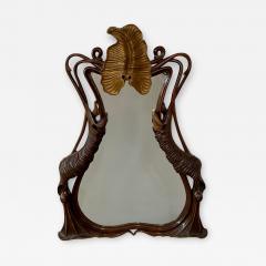French Art Nouveau Mahogany Frame Mirror in Butterfly Shape - 3302080