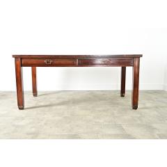 French Art Nouveau Mahogany Leather Partners Desk - 4482311