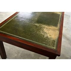 French Art Nouveau Mahogany Leather Partners Desk - 4482318