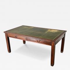 French Art Nouveau Mahogany Leather Partners Desk - 4490850