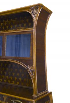 French Art Nouveau Mahogany and Walnut Cupboard - 4625781