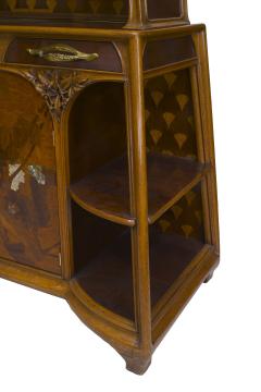 French Art Nouveau Mahogany and Walnut Cupboard - 4625782