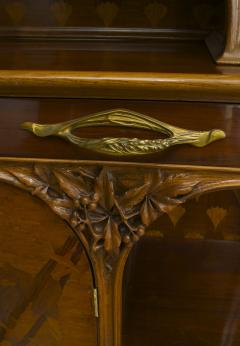 French Art Nouveau Mahogany and Walnut Cupboard - 4625786