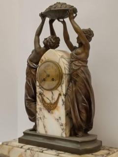 French Art Nouveau Sculpture Clock - 3940792
