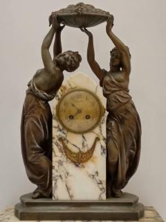 French Art Nouveau Sculpture Clock - 3940795