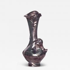 French Art Nouveau Sibeud Silver Plated Vase - 4247422