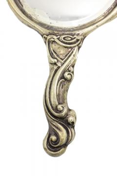 French Art Nouveau Silver Plated Hand Mirror - 4197961