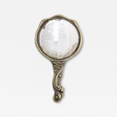 French Art Nouveau Silver Plated Hand Mirror - 4247424