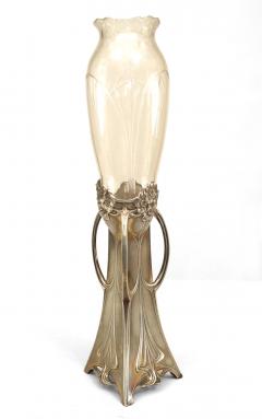 French Art Nouveau Silvered Metal Bud Vase - 4664428