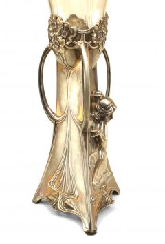 French Art Nouveau Silvered Metal Bud Vase - 4664430