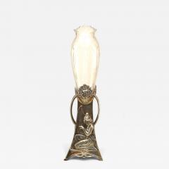 French Art Nouveau Silvered Metal Bud Vase - 4692580