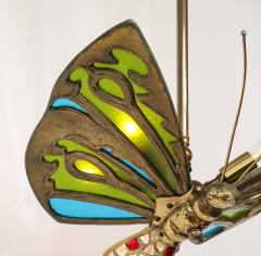 French Art Nouveau Stained Glass Butterfly Pendant - 4591205