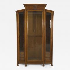 French Art Nouveau Walnut Display Cabinet - 470419