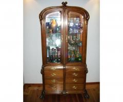 French Art Nouveau Walnut Display Cabinet - 4182456
