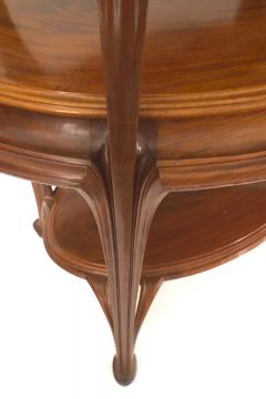 French Art Nouveau Walnut Three Tier Table - 4630980