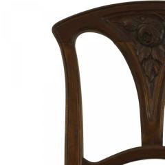 French Art Nouveau Walnut and Velvet Side Chair - 4667128
