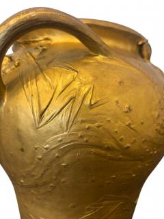 French Art Nouveau gilt bronze jardiniere with handles - 4649818