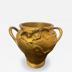 French Art Nouveau gilt bronze jardiniere with handles - 4650934
