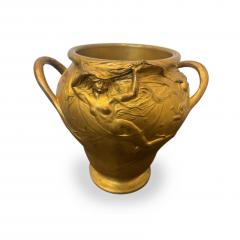 French Art Nouveau gilt bronze jardiniere with handles - 4650935