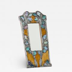French Art Nouveau tin and amboyna burl vanity mirror 1910s - 3501625