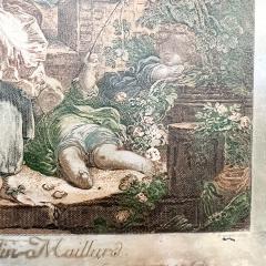 French Art Silverplate Le Colin Maillard Etching Jacques Firmin Beauvarlet - 3752872