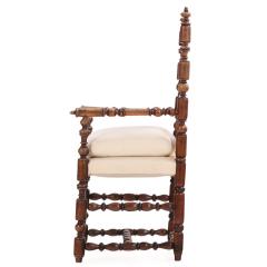 French Arts Crafts Turned Armchair 19th C  - 4730532