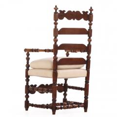 French Arts Crafts Turned Armchair 19th C  - 4730533