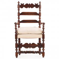 French Arts Crafts Turned Armchair 19th C  - 4730534