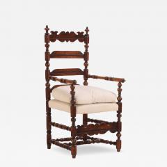 French Arts Crafts Turned Armchair 19th C  - 4730995