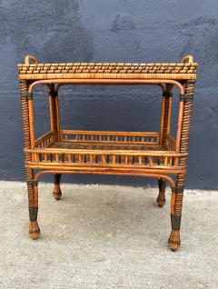 French Bamboo and Rattan Side Table - 2854185