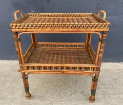 French Bamboo and Rattan Side Table - 2854186