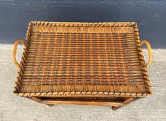 French Bamboo and Rattan Side Table - 2854187