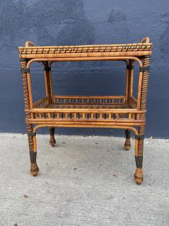 French Bamboo and Rattan Side Table - 2854188